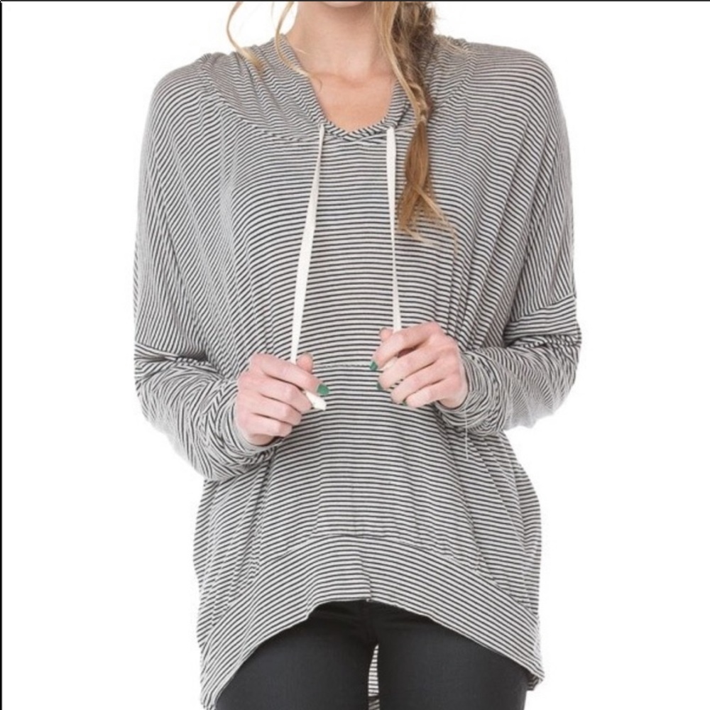 Brandy Melville Striped Pullover Hoodie - Picture 2 of 7